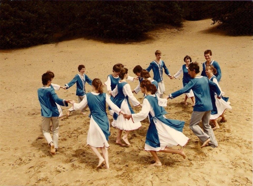 Blauw witte kleding dansschool