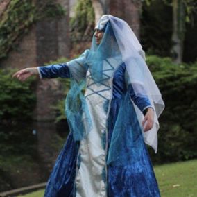 middeleeuwse jurk blauw 