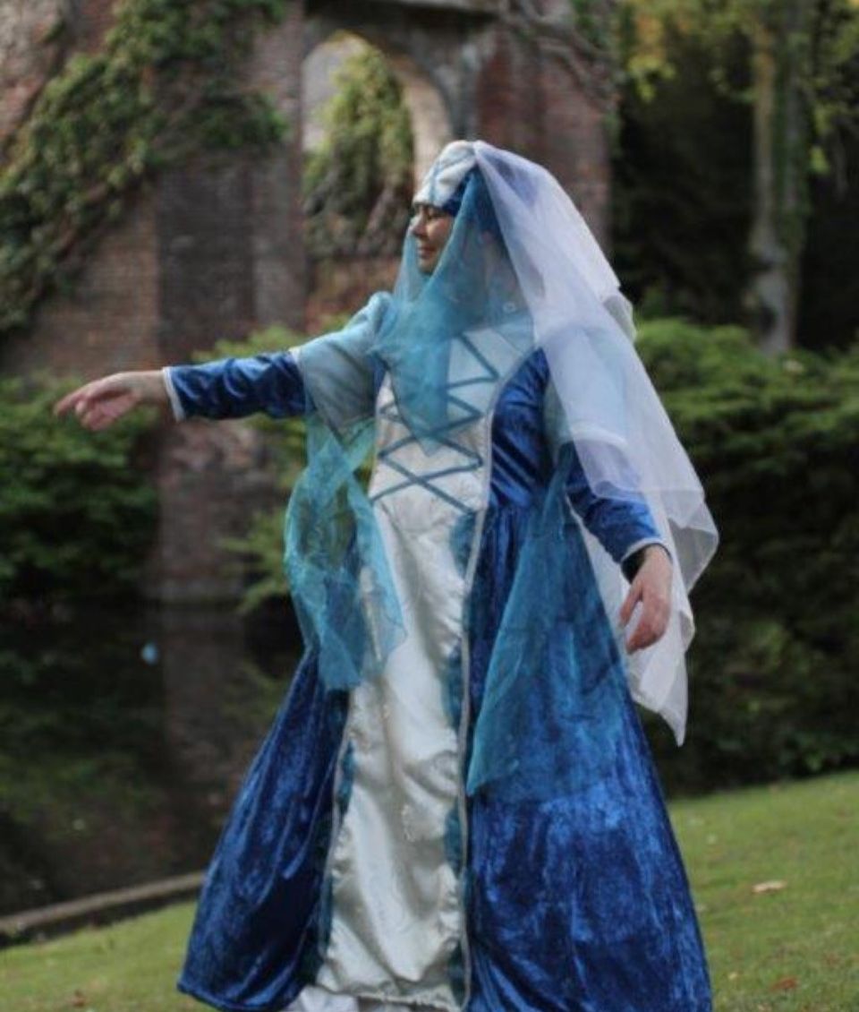 middeleeuwse jurk blauw 