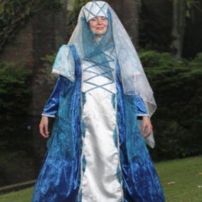 blauwe middeleeuwse jurk